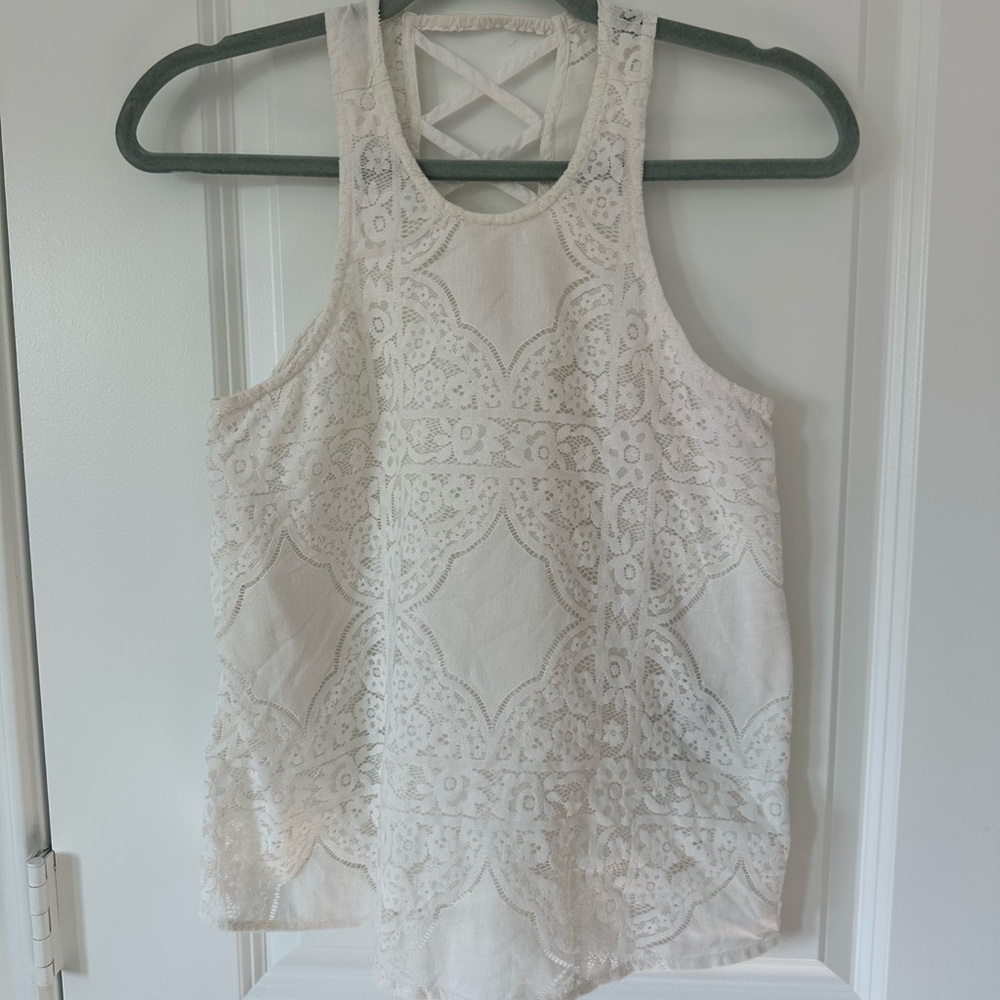 Hollister Lace Razorback Blouse